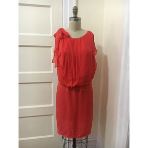 Tomato Red Silk Blouson Dress